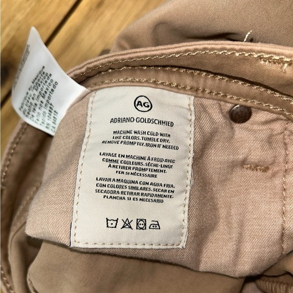AG Adriano Goldschmied Tellus SUD Sueded Modern Slim Khaki Pants Stretch 33x34 - Picture 6 of 10